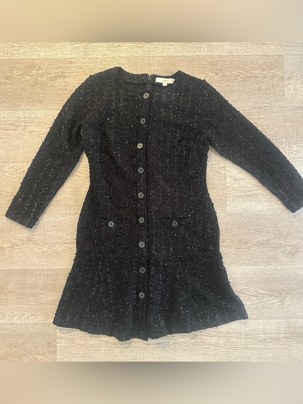 LOFT Black Sparkle Tweed Dress - NEVER WORN